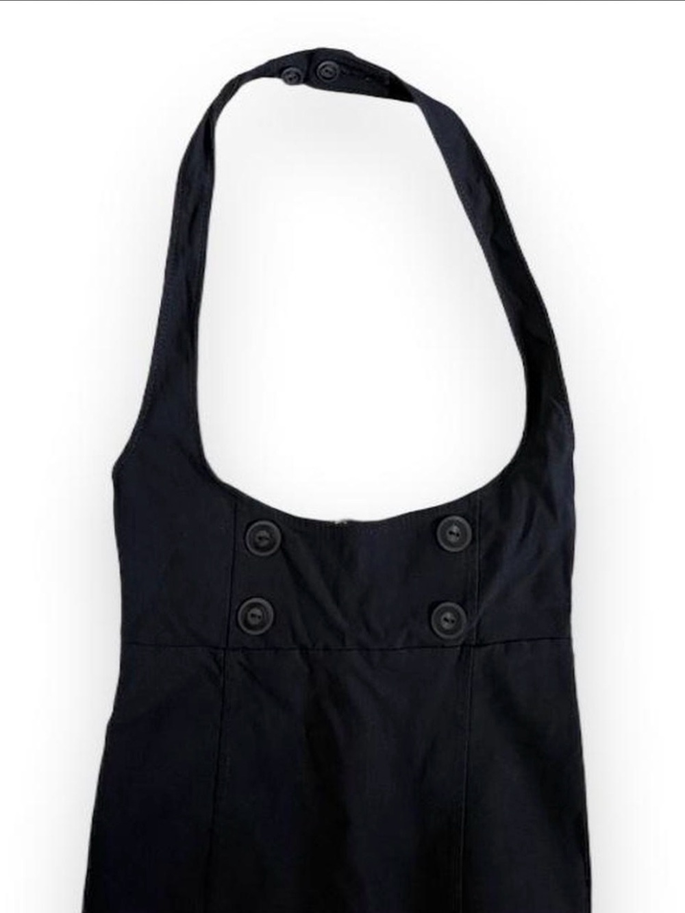 Vintage Deadstock Black Halter Mini Dress - Picture 3 of 4